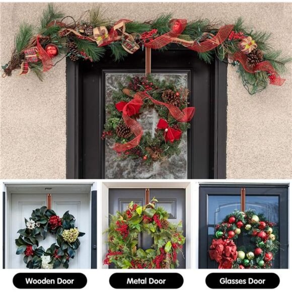 Adjustable 15 to 25 Inch Halloween Fall Wreath Hanger for Front Door Decor - Picture 6 of 7